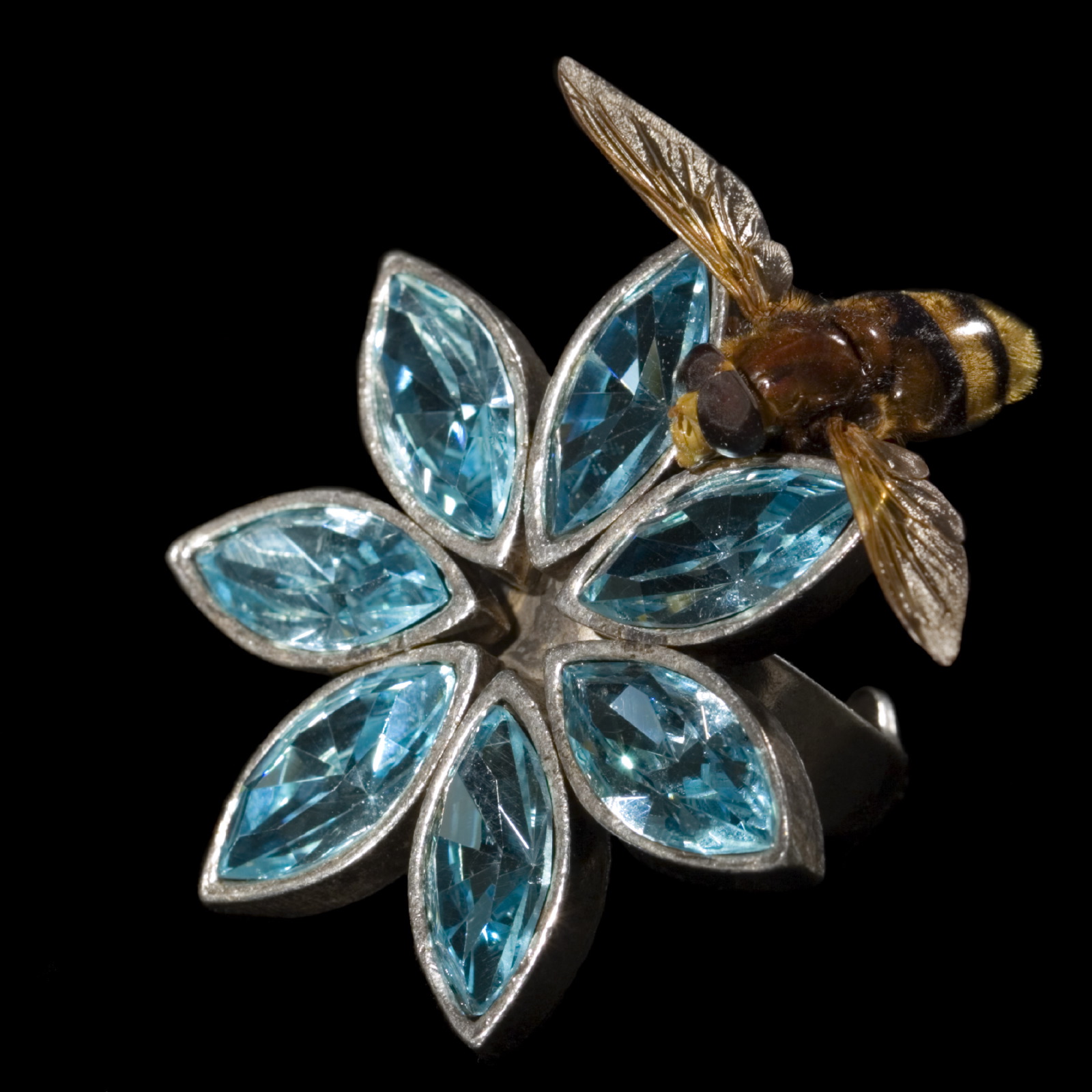 jewelry bee & blue stone ring GP