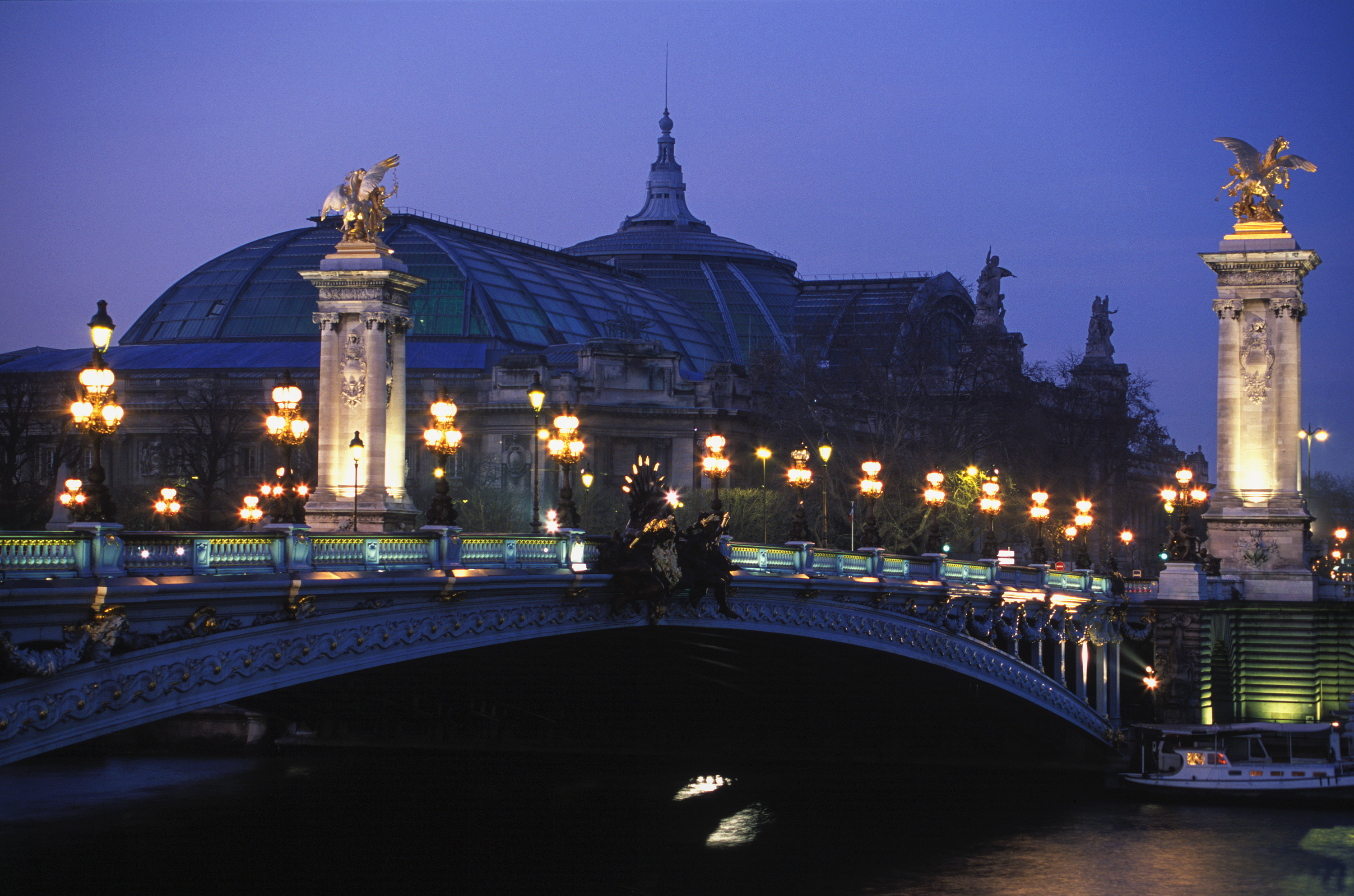 Alexander III bridge at night Paris