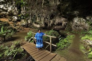 Portrait of Julie guardian of Queen Hortence cave isle of Pines, New Caledonia