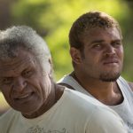 Portrait of the last paddler in New-Caledonia and his son